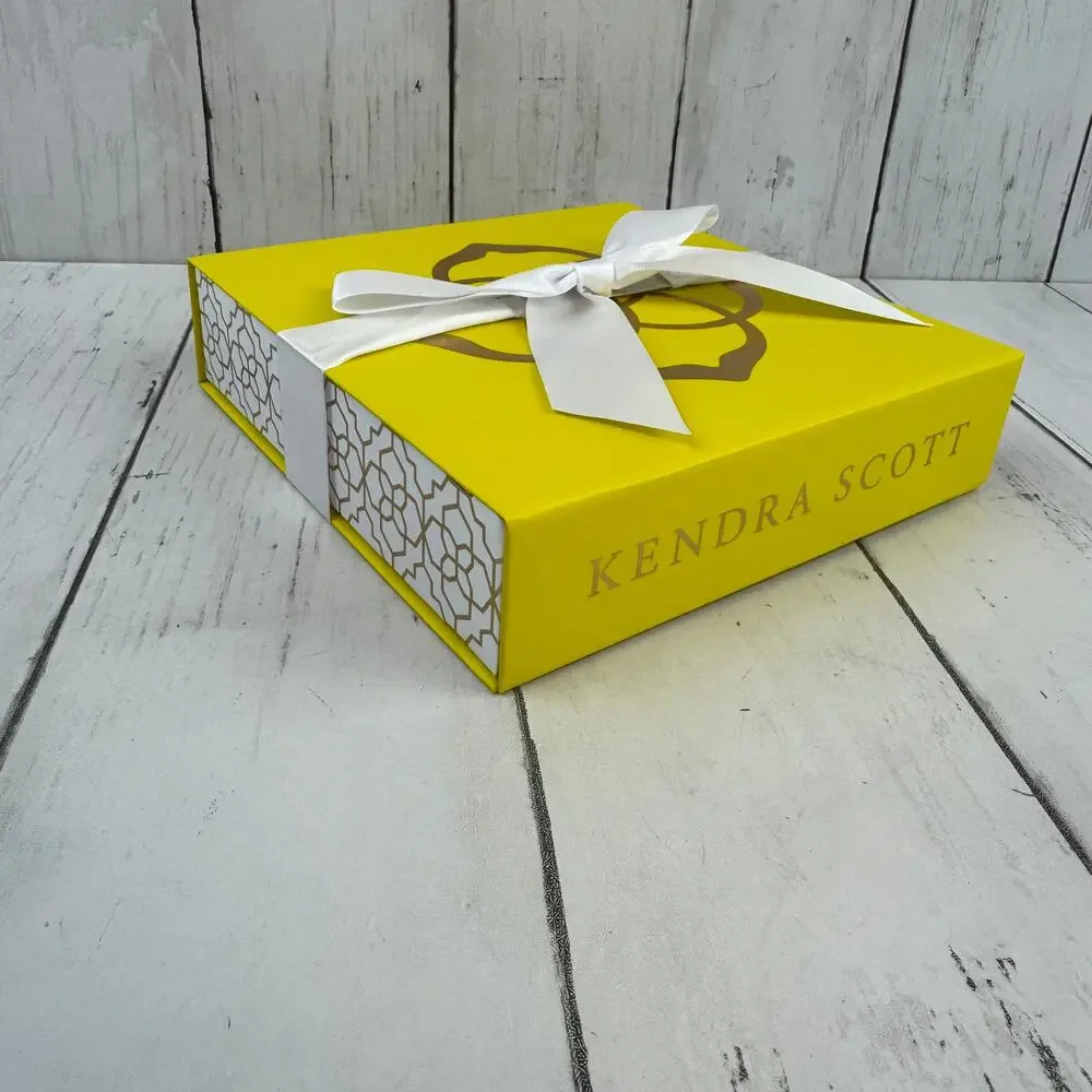 Kendra Scott Yellow Gift Box with Bow and Jewelry Dust Bag Present